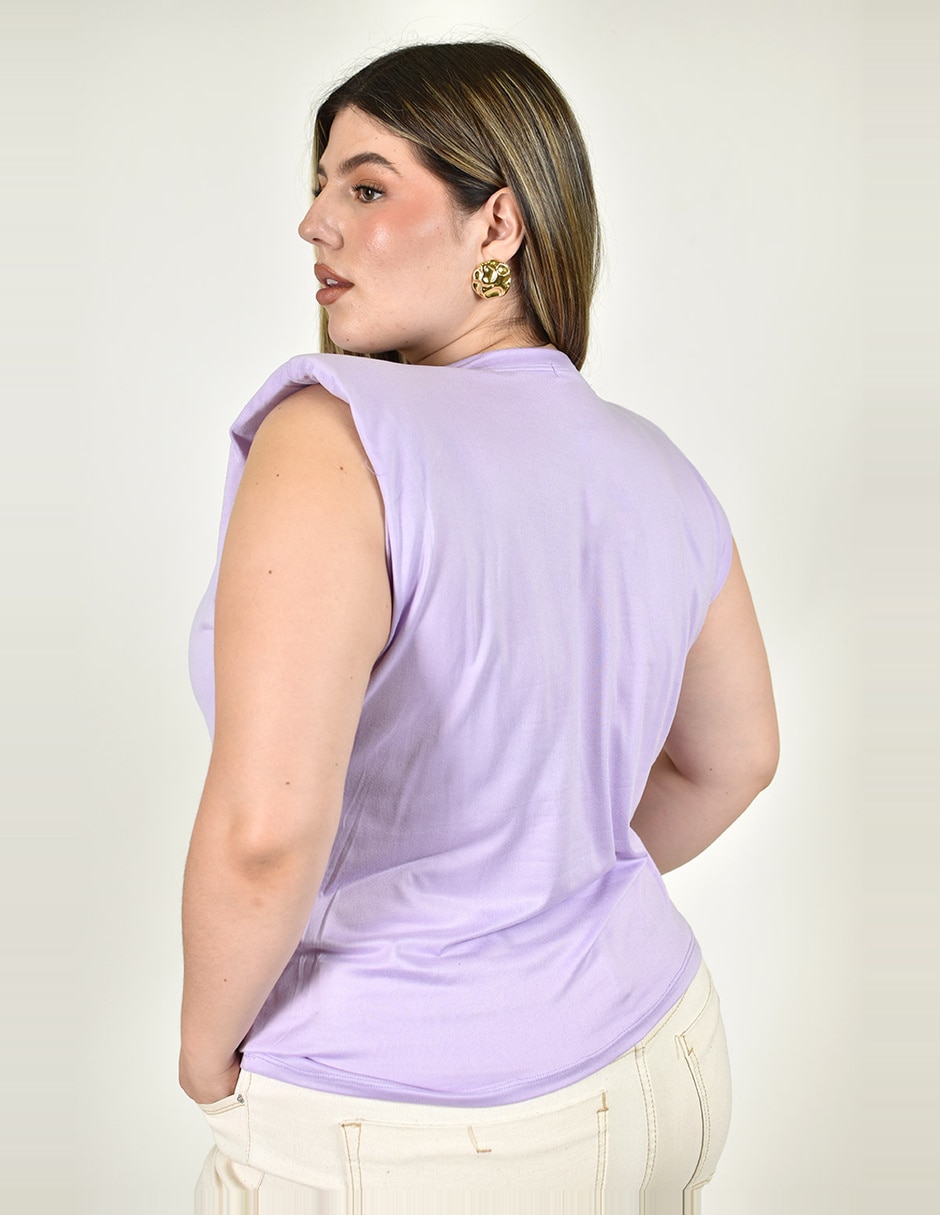 Blusa roman fashion sin manga para mujer