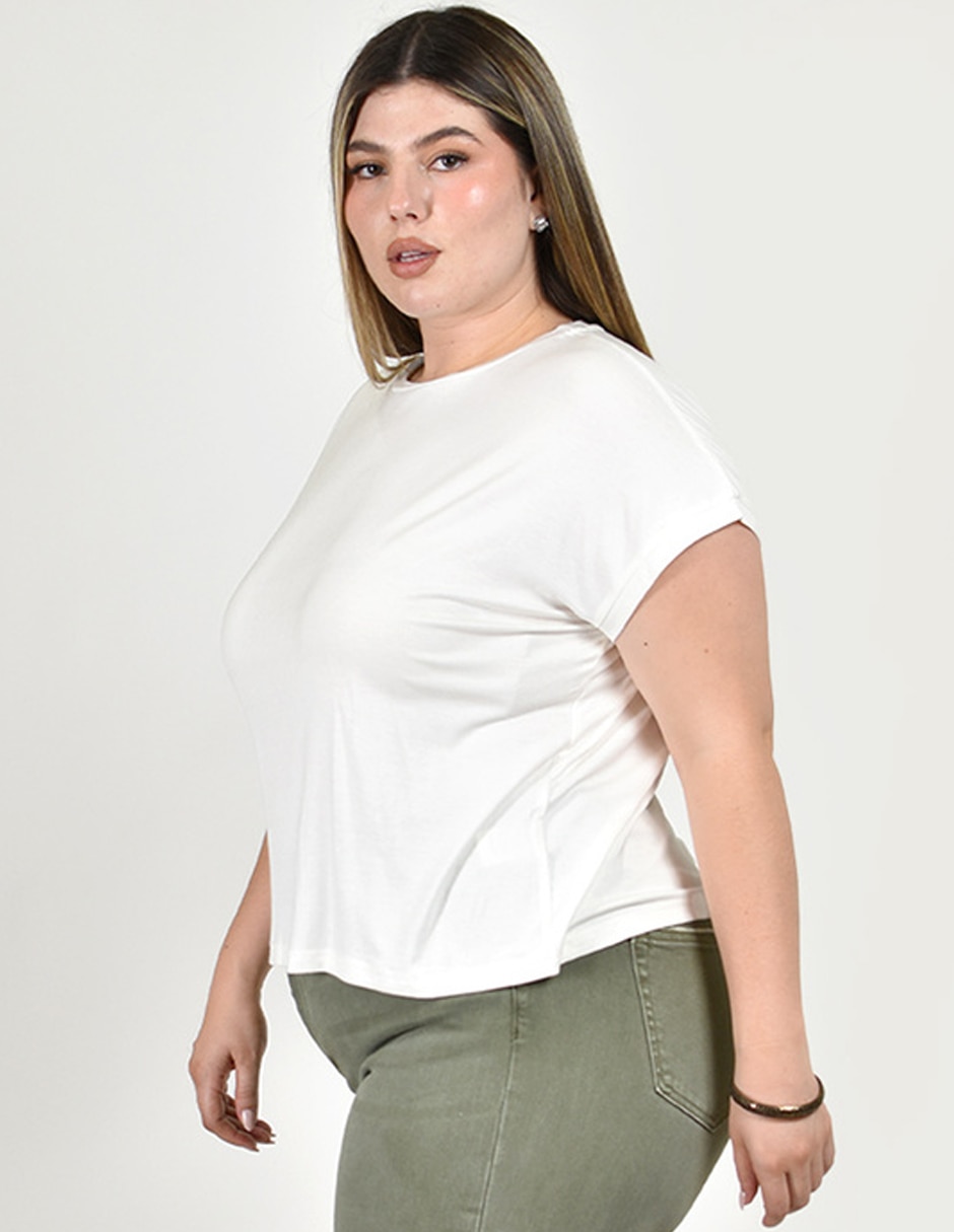 Manga Corta Cuello Redondo Para Mujer 2