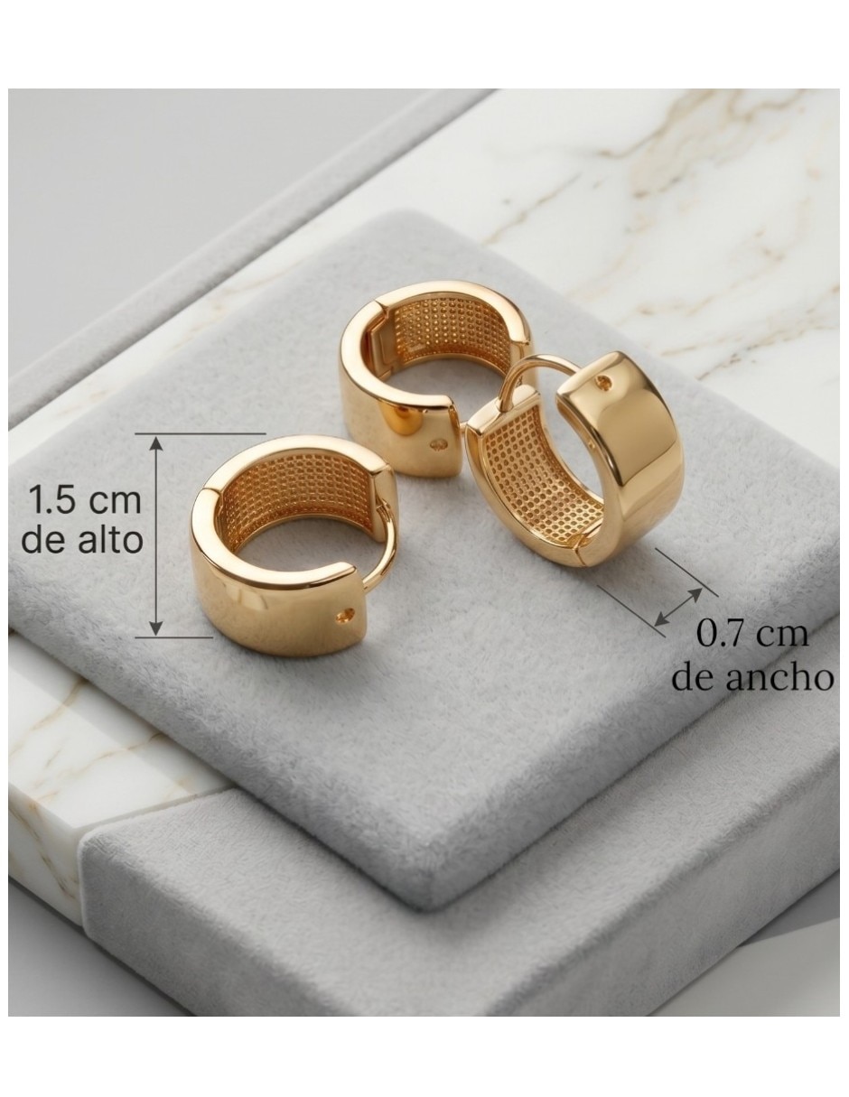Huggies redondos joyería de oro laminado 14 k con acabado brillante 5