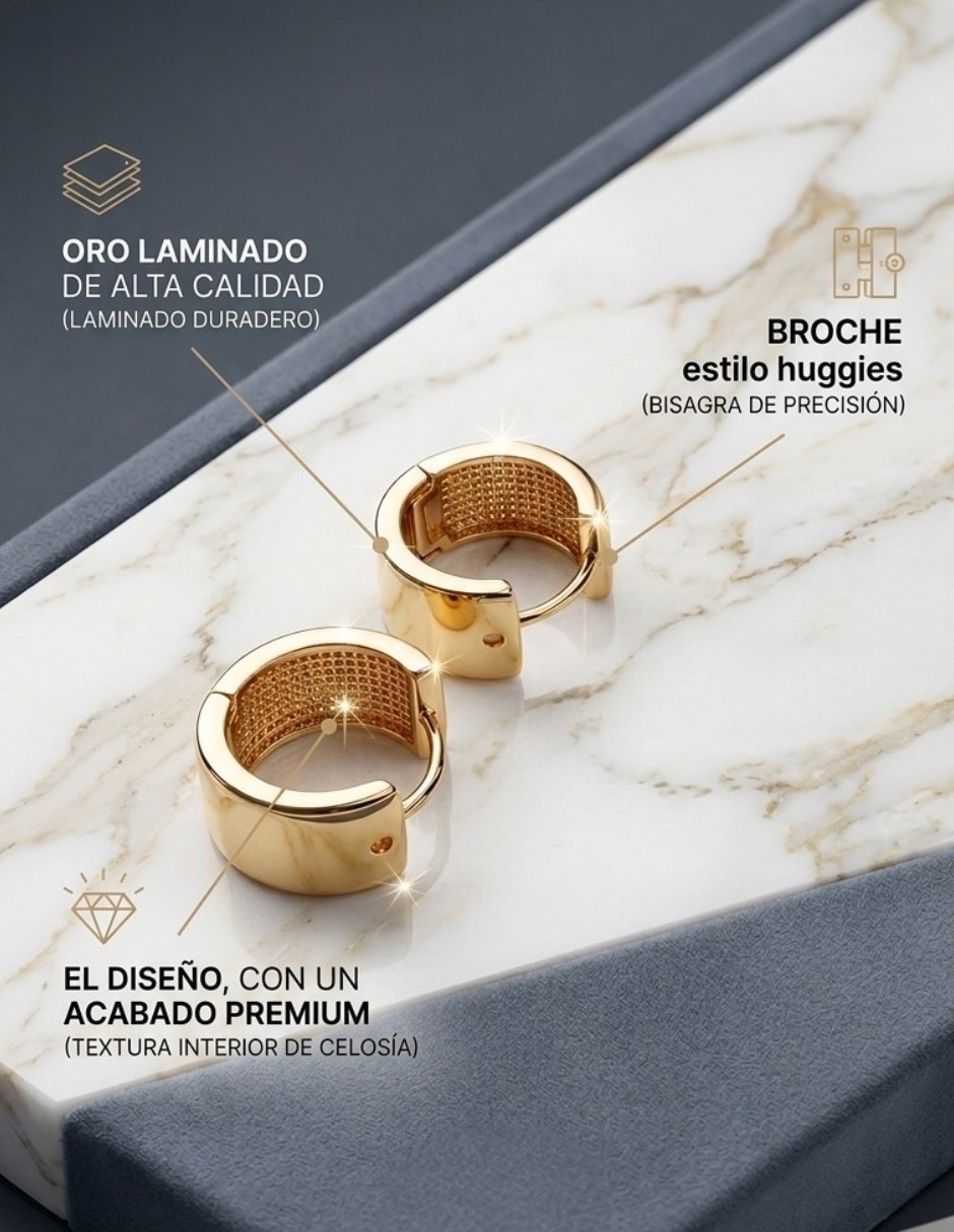 Huggies redondos joyería de oro laminado 14 k con acabado brillante 2