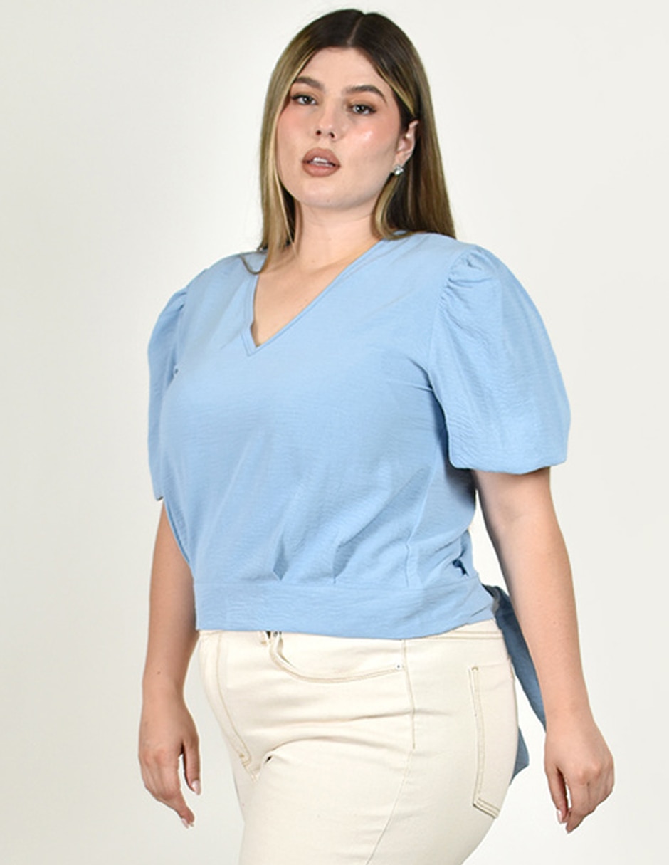 Blusa roman fashion manga corta para mujer