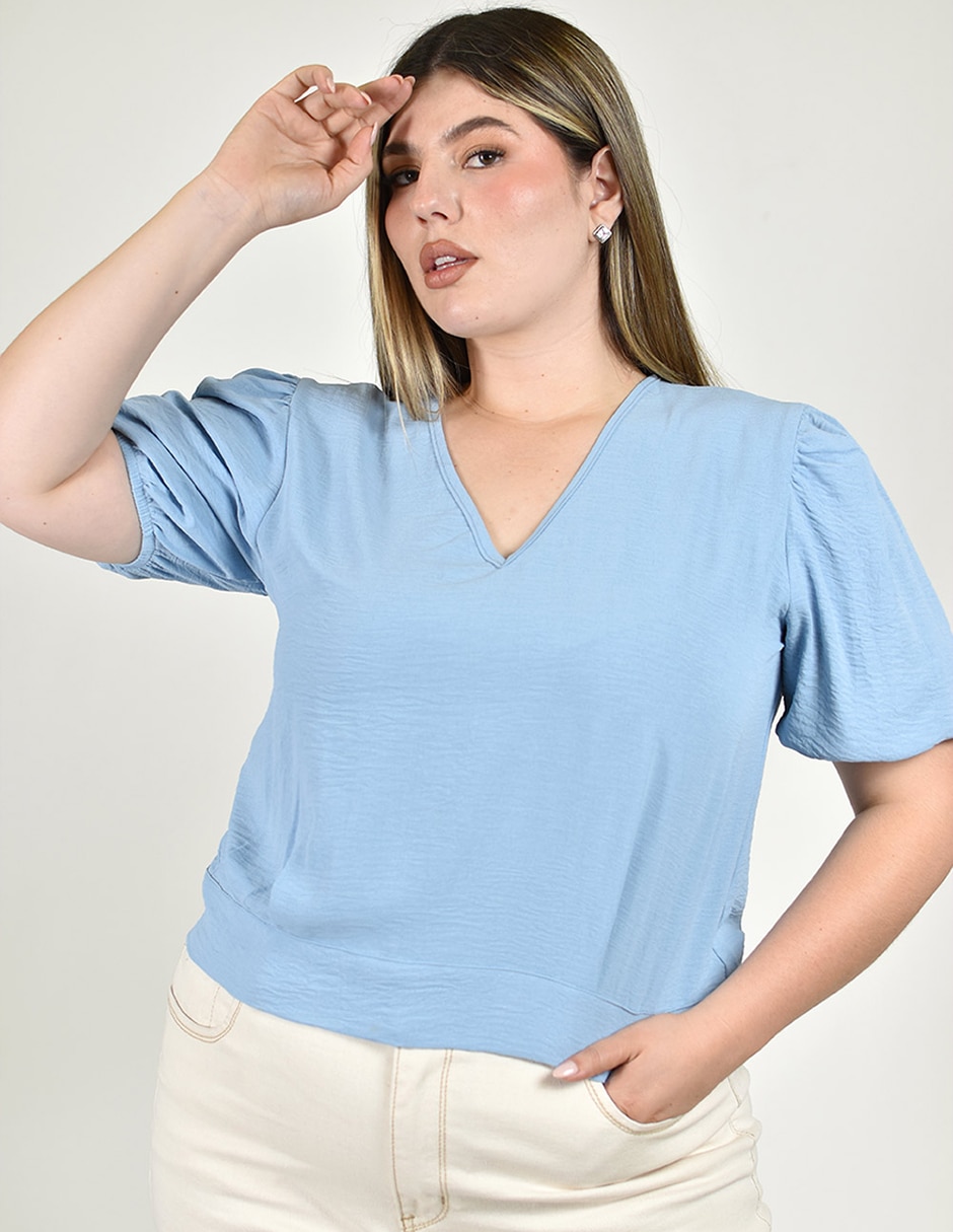 Blusa roman fashion manga corta para mujer