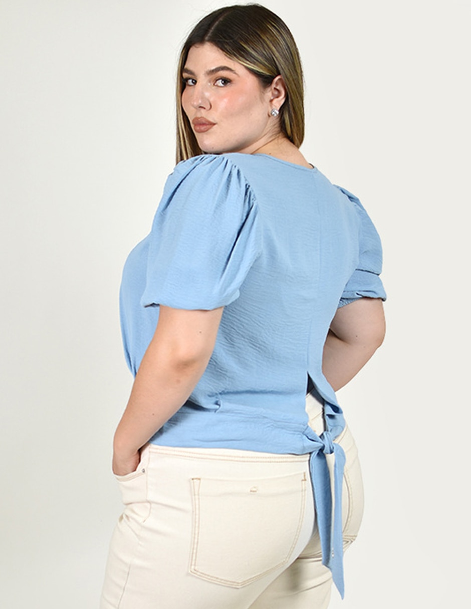 Blusa roman fashion manga corta para mujer