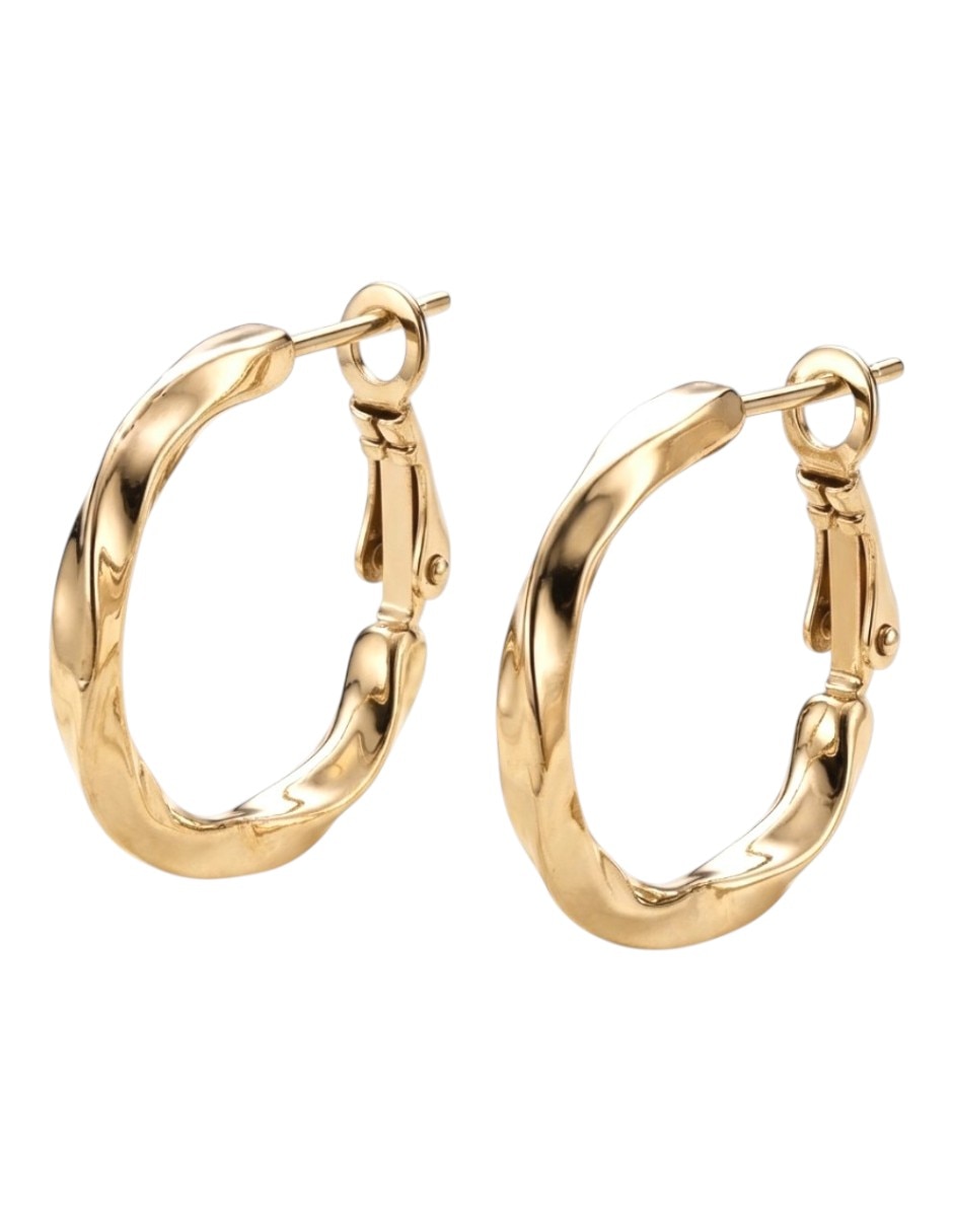 Arracadas cm-top joyería para mujer de oro laminado 14 k con acabado brillante