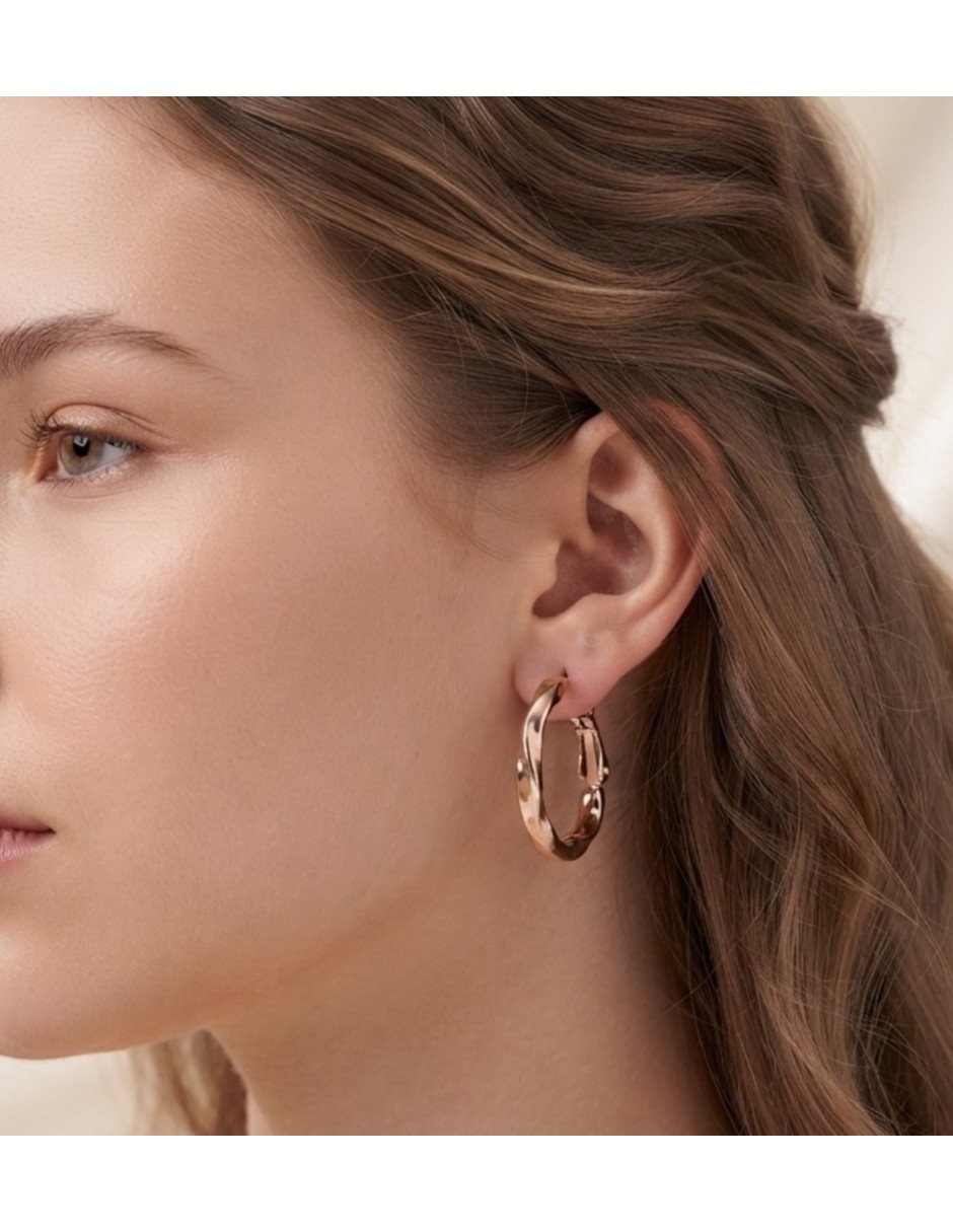 Arracadas cm-top joyería para mujer de oro laminado 14 k con acabado brillante