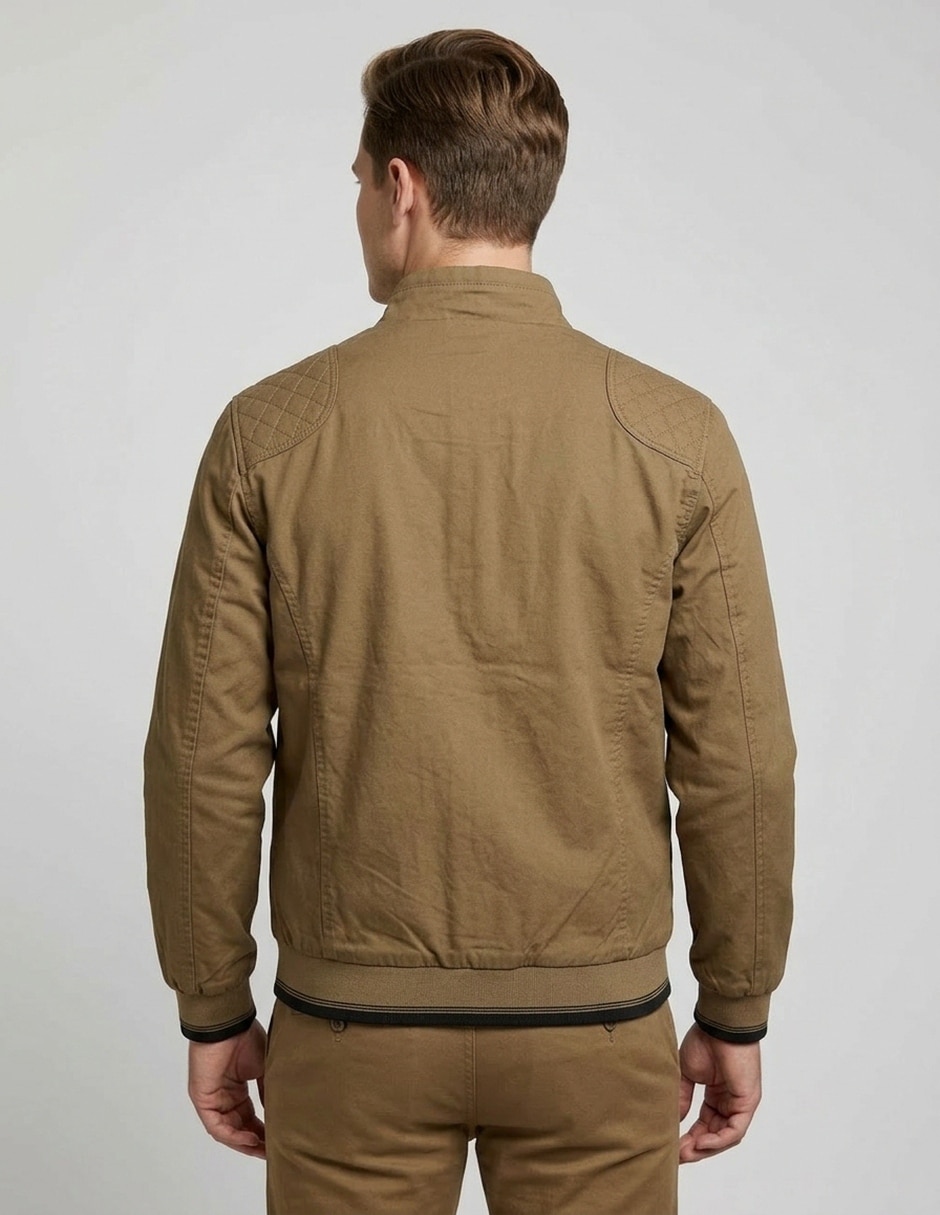 Chamarra bomber polo retro of yatch londonde algodón cuello a contraste para hombre