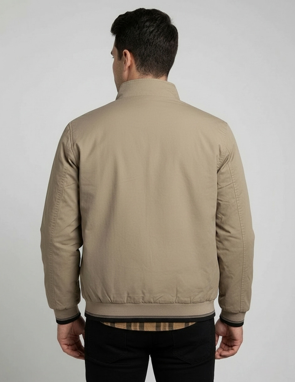 Chamarra bomber polo retro of yatch londonde algodón cuello a contraste para hombre