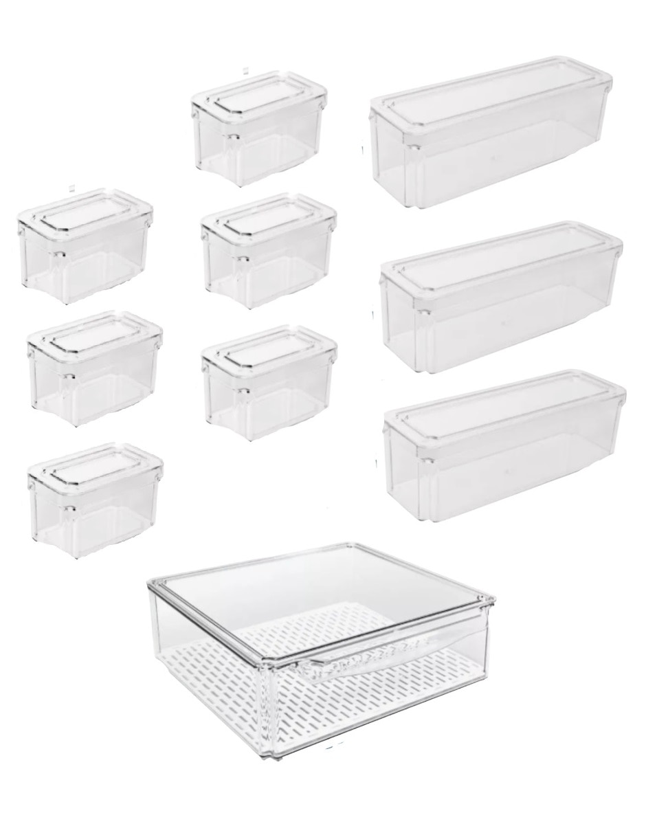 Set de contenedor para refrigerador de plástico 10 piezas Set de contenedor para refrigerador de plástico 10 piezas