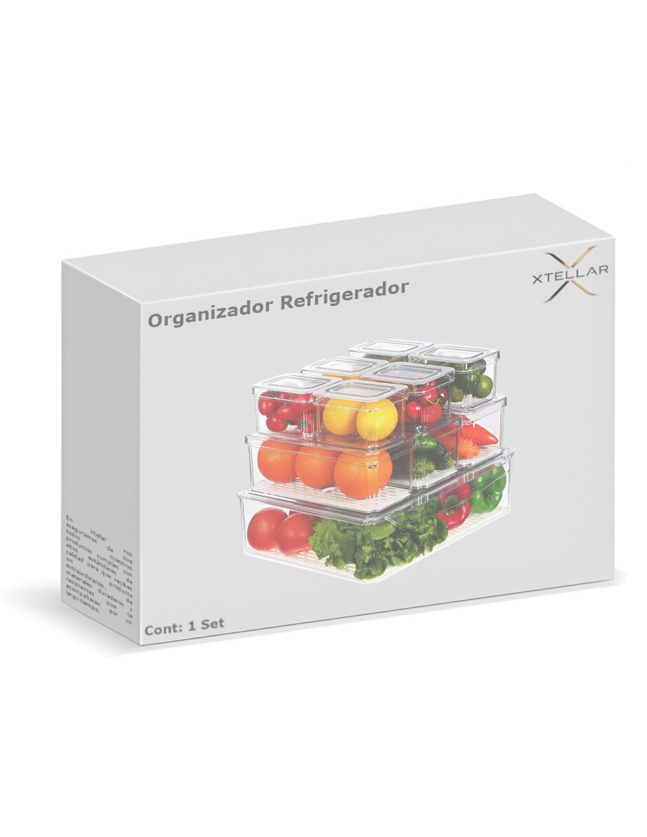Set de contenedor para refrigerador de plástico 10 piezas 3