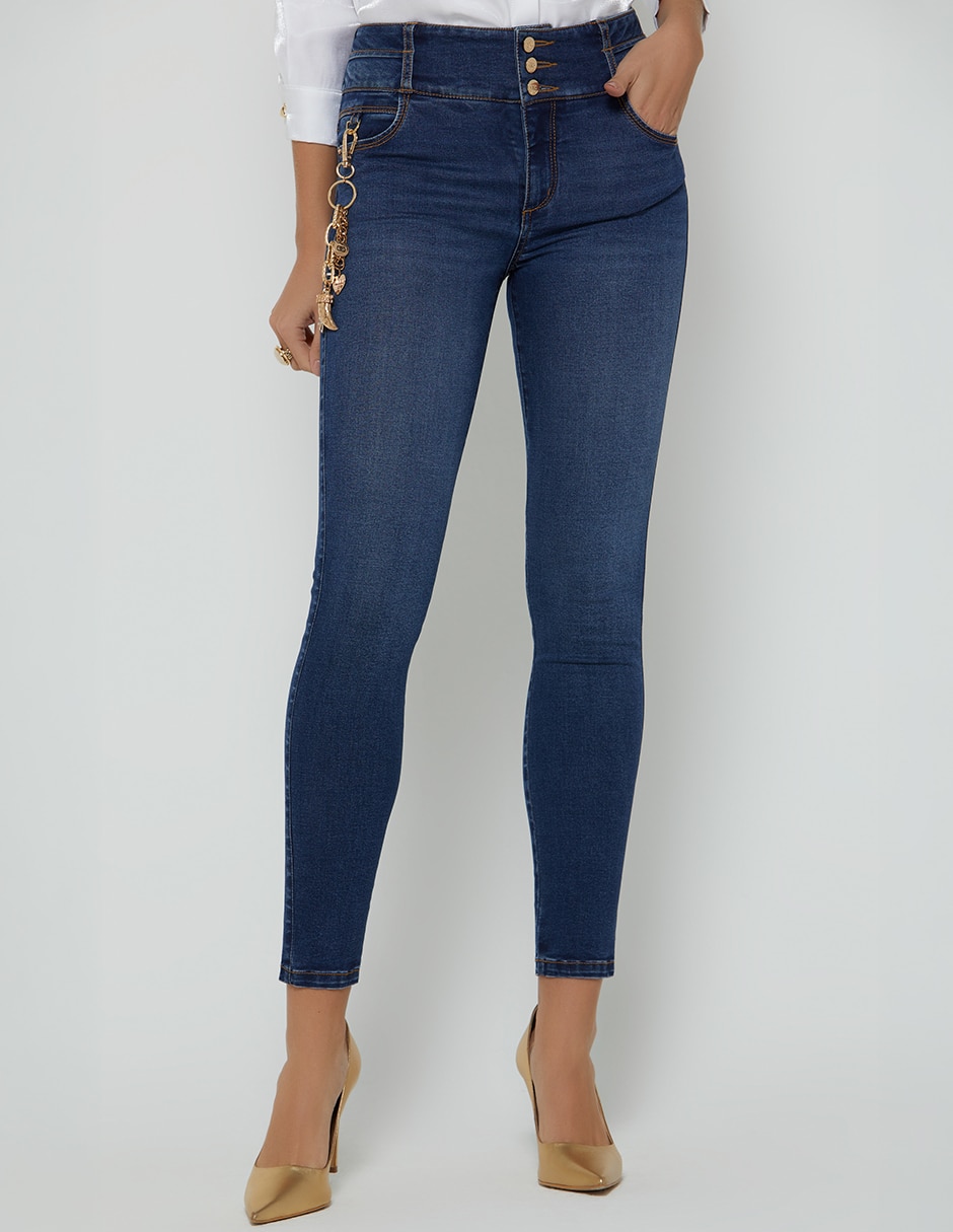 Jeans regular ultra slim cintura alta indigo estocolmo para mujer Jeans regular ultra slim cintura alta indigo estocolmo para mujer