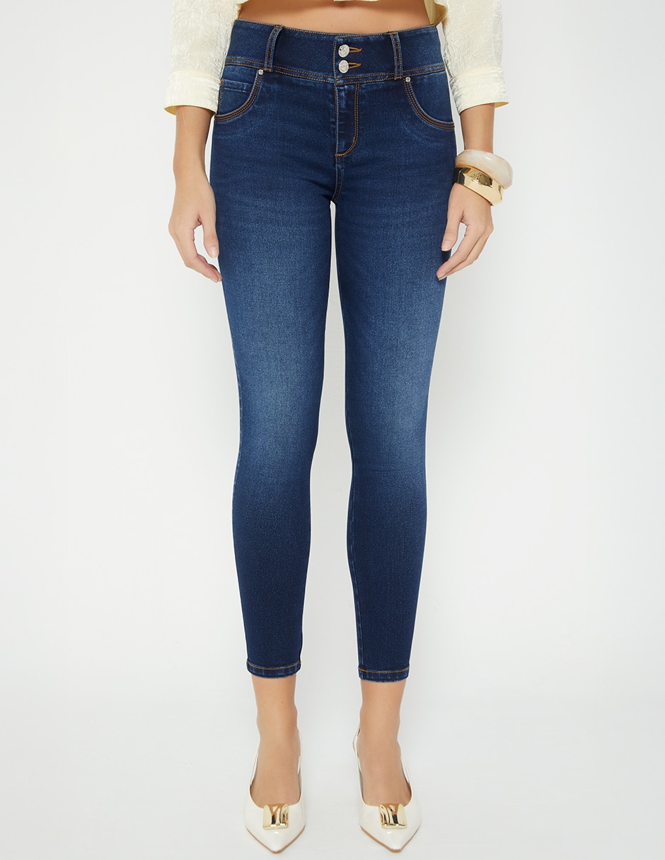 Jeans regular ultra slim cintura studio f indigo estocolmo crawford light para mujer