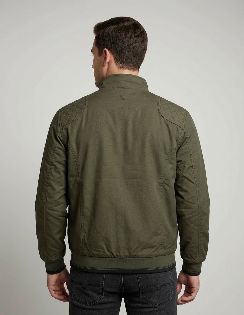 Chamarra bomber polo retro of yatch londonde algodón cuello a contraste para hombre