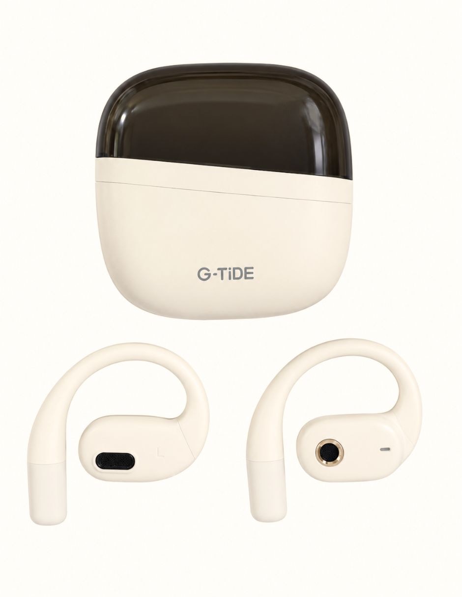 Audífonos true wireless audífonos g-tide ows8 beige con futurem fm15 inalámbrica 6