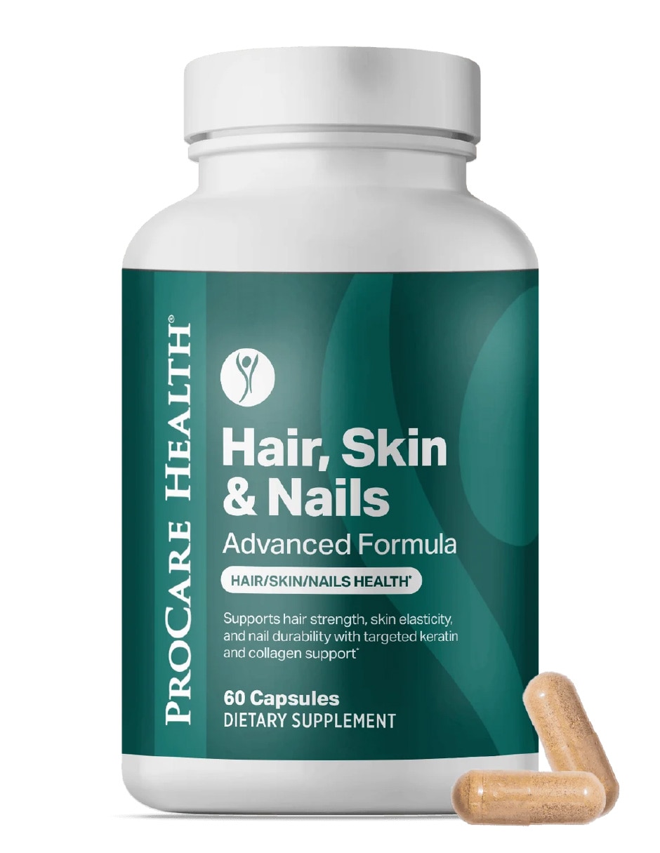 Suplementos alimenticios procare health hair skin & nails advanced formula con queratina y biotina 60 cápsulas procare health con biotina y vitaminas
