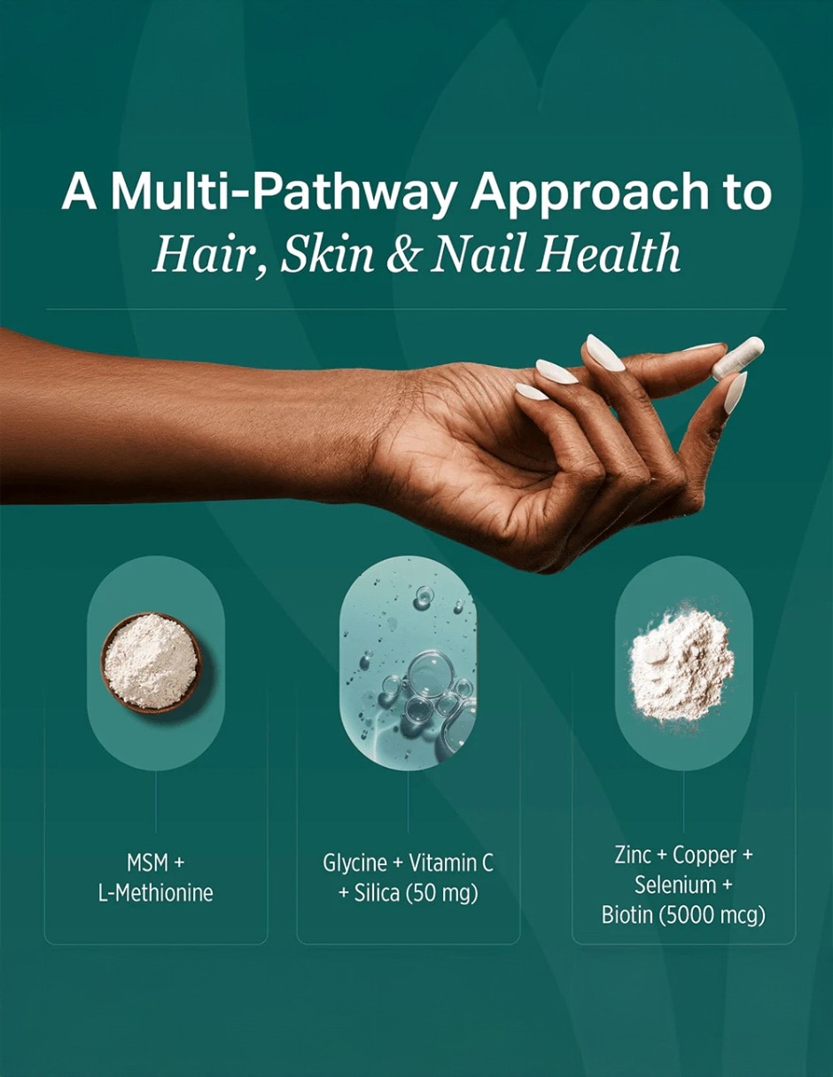 Suplementos alimenticios procare health hair skin & nails advanced formula con queratina y biotina 60 cápsulas procare health con biotina y vitaminas