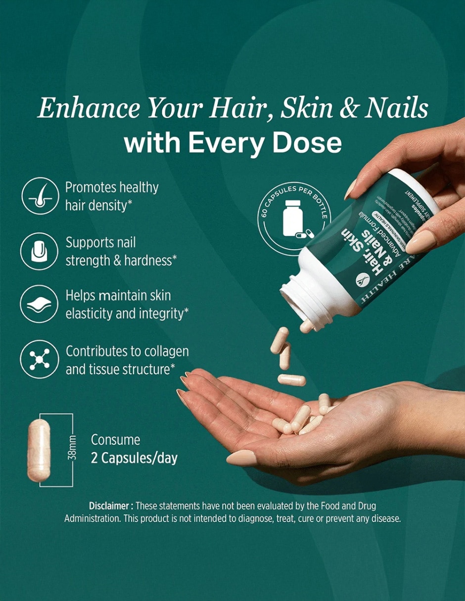 Suplementos alimenticios procare health hair skin & nails advanced formula con queratina y biotina 60 cápsulas procare health con biotina y vitaminas