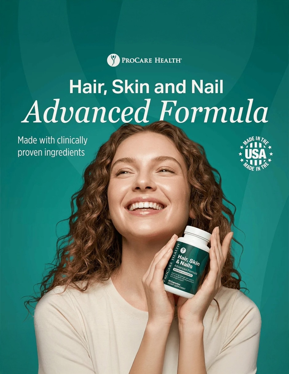 Suplementos alimenticios procare health hair skin & nails advanced formula con queratina y biotina 60 cápsulas procare health con biotina y vitaminas