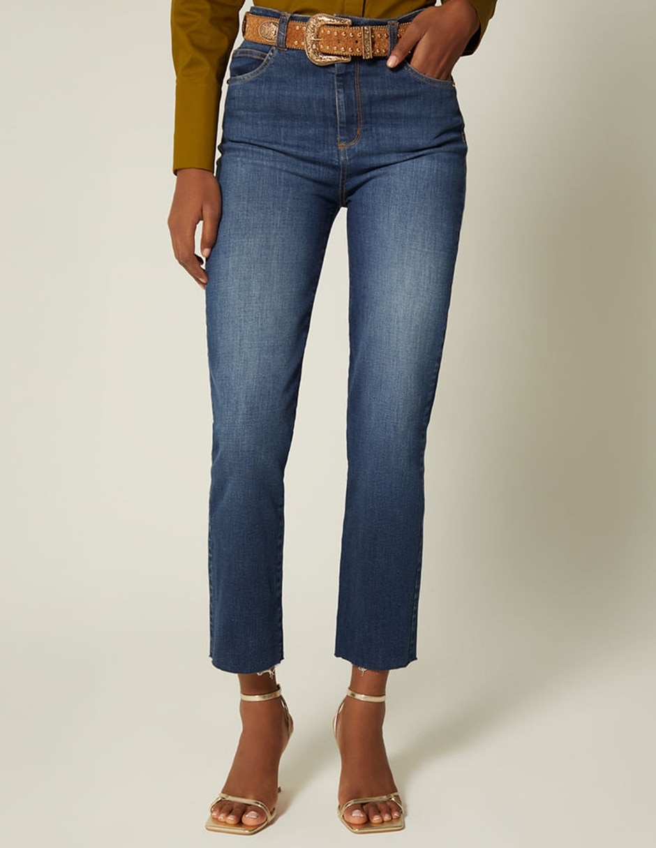Jeans capri skinny cintura indigo akora para mujer
