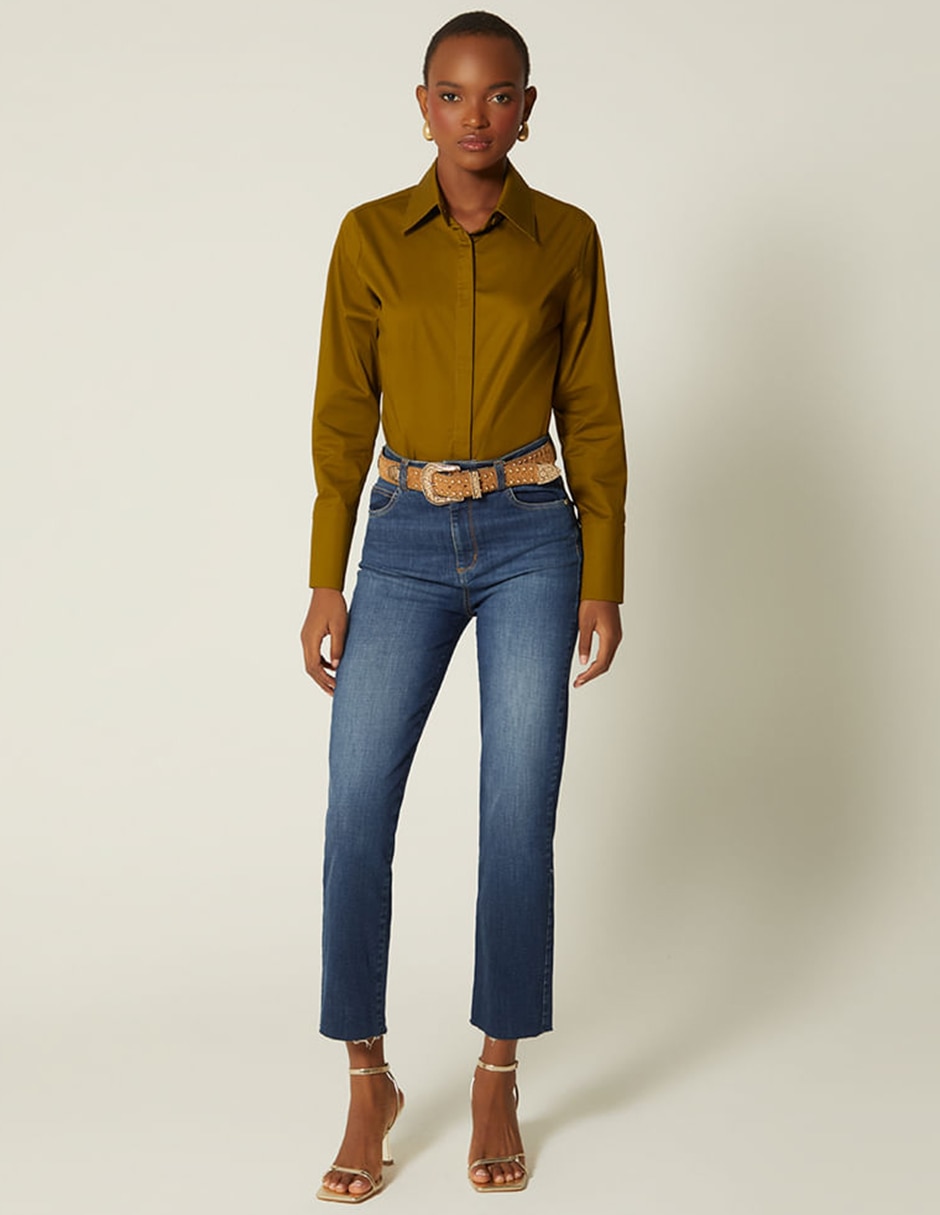 Jeans capri skinny cintura indigo akora para mujer 3