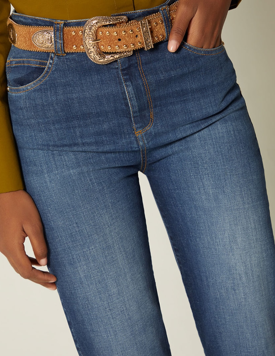 Jeans capri skinny cintura indigo akora para mujer 4