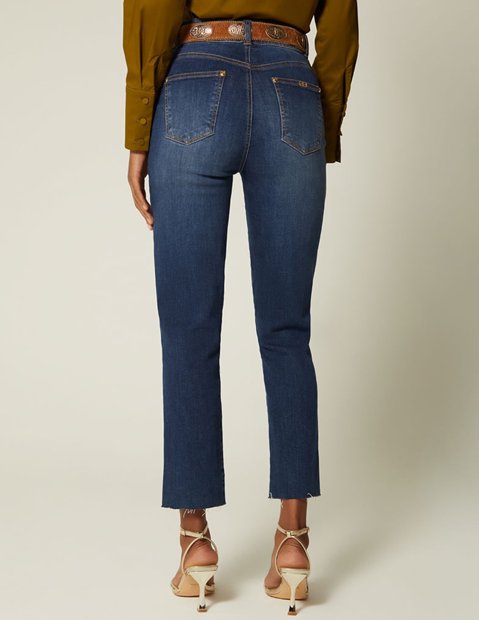 Jeans capri skinny cintura indigo akora para mujer 5