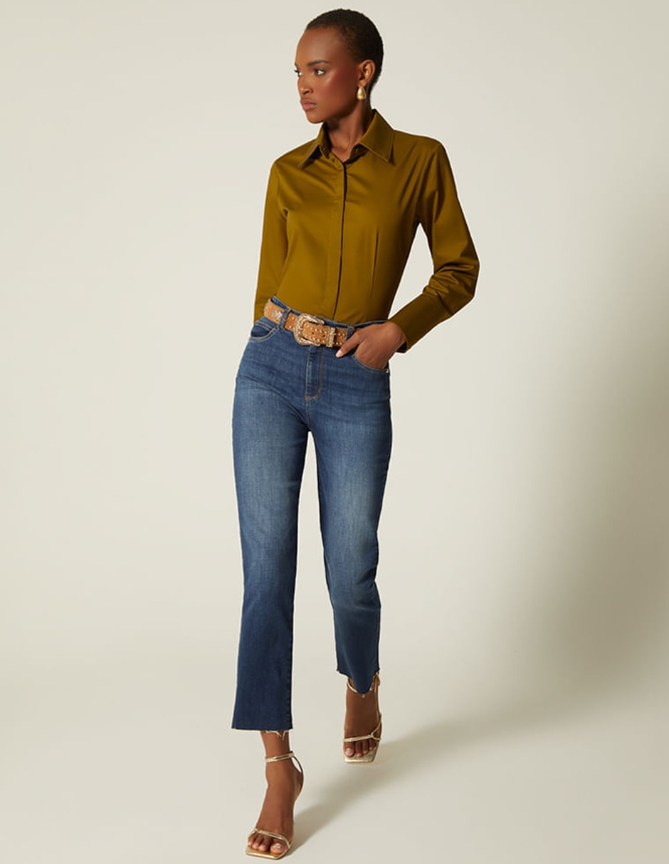 Jeans capri skinny cintura indigo akora para mujer 6