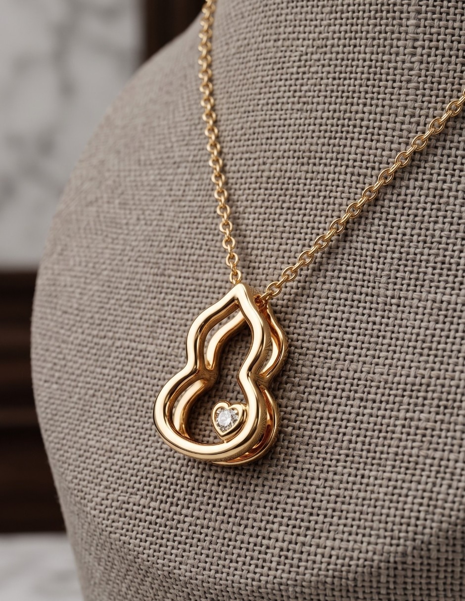 Collar con dije de corazón joyería elegante para mujer de oro laminado 14 k 2