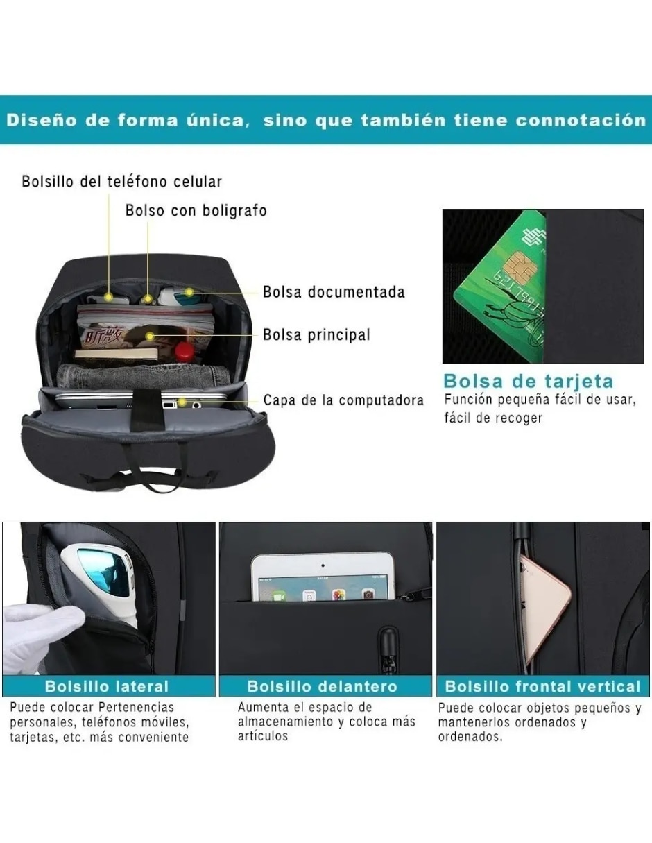 Mochila con portalaptop unisex 4