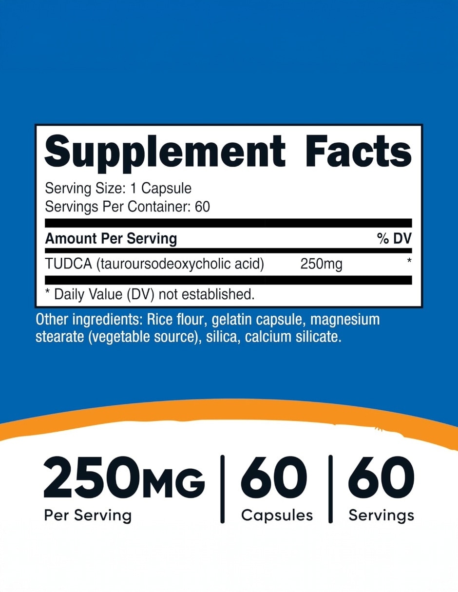 Suplementos alimenticios nutricost tudca ácido tauroursodesoxicólico 250 mg 60 cápsulas nutricost con aminoácidos