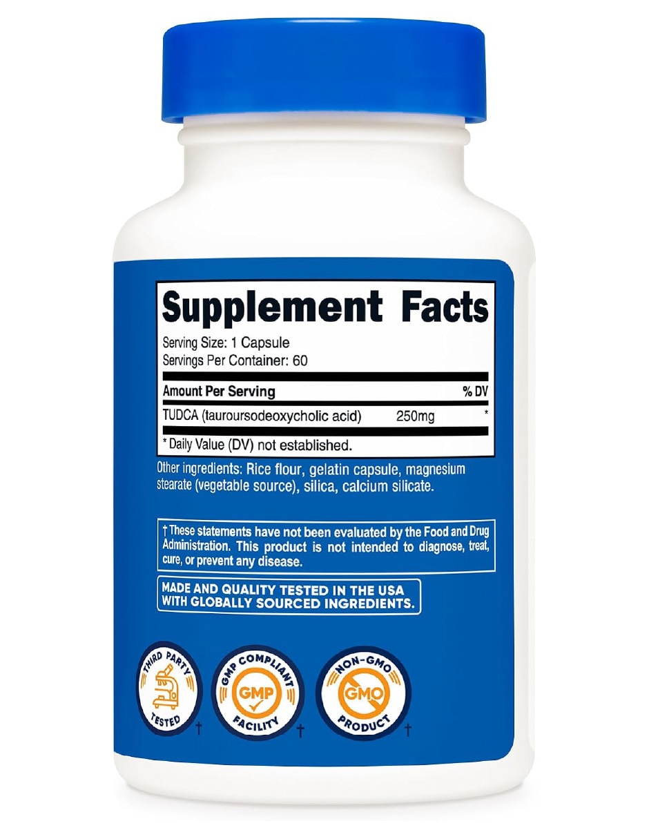 Suplementos alimenticios nutricost tudca ácido tauroursodesoxicólico 250 mg 60 cápsulas nutricost con aminoácidos