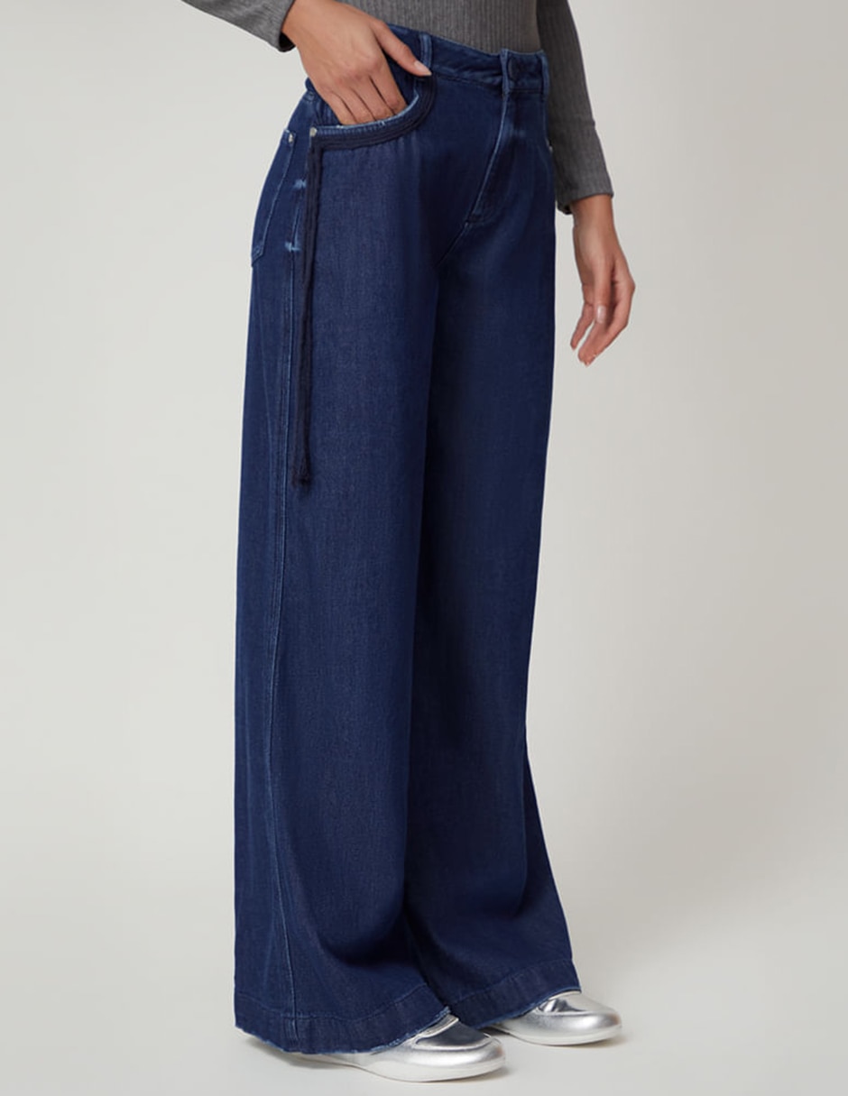 Jeans relaxed wide leg cintura para mujer Jeans relaxed wide leg cintura para mujer