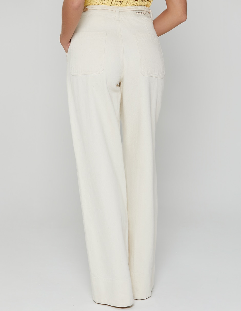 Jeans relaxed wide leg cintura alta indigo utopia para mujer 3