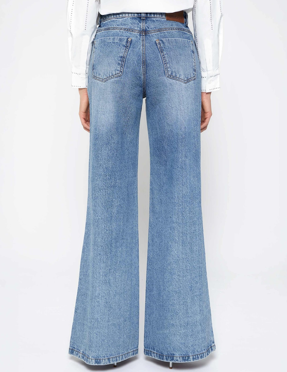 Jeans relaxed wide leg cintura indigo cusco para mujer 4