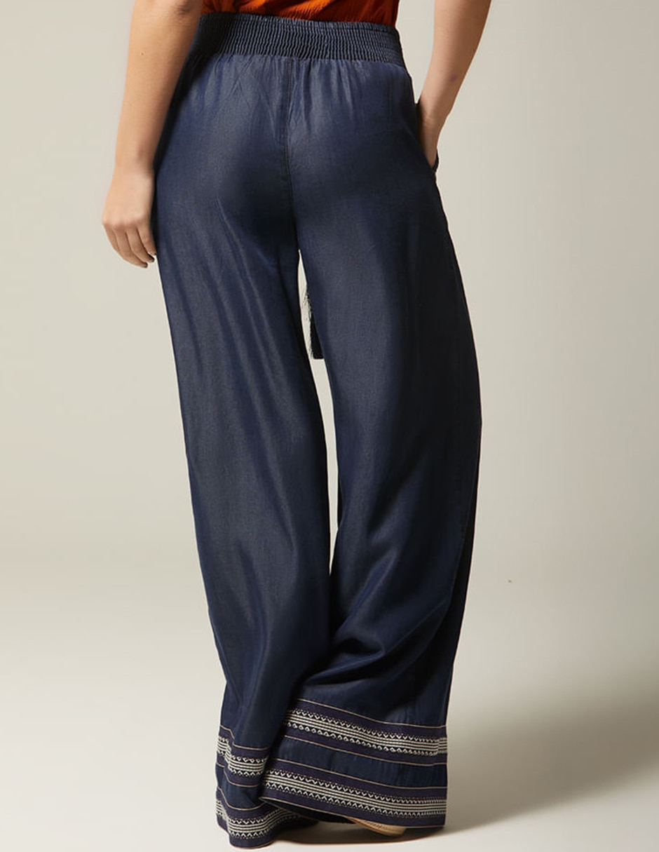 Jeans relaxed palazzo cintura alta studio f bulma eco boho para mujer