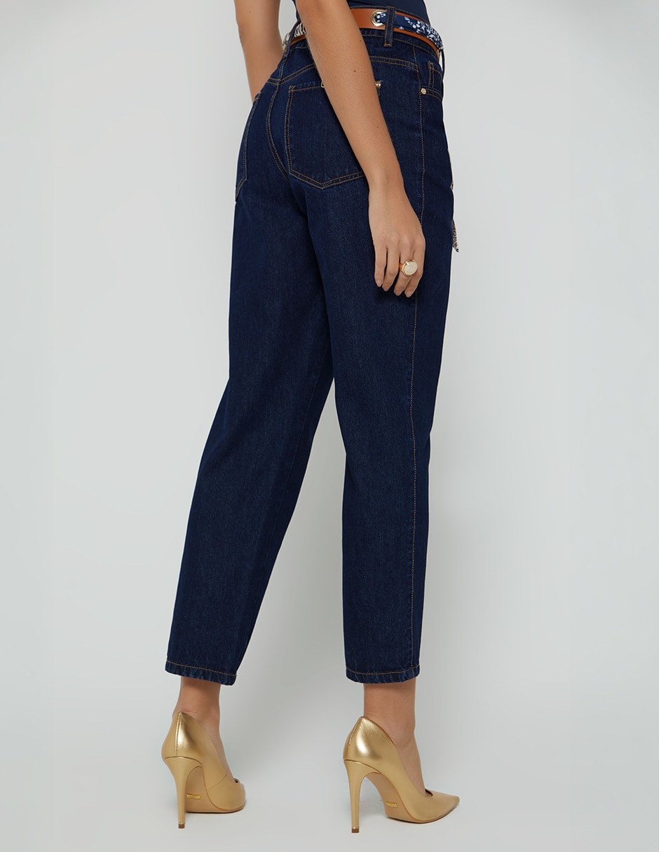 Jeans capri boyfriend cintura indigo lima para mujer 4