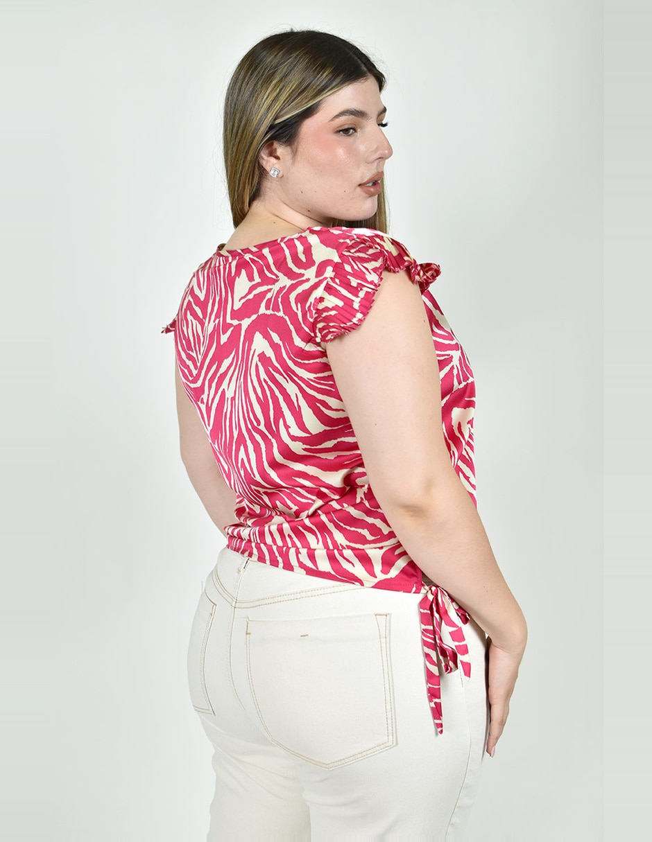 Blusa roman fashion manga corta para mujer