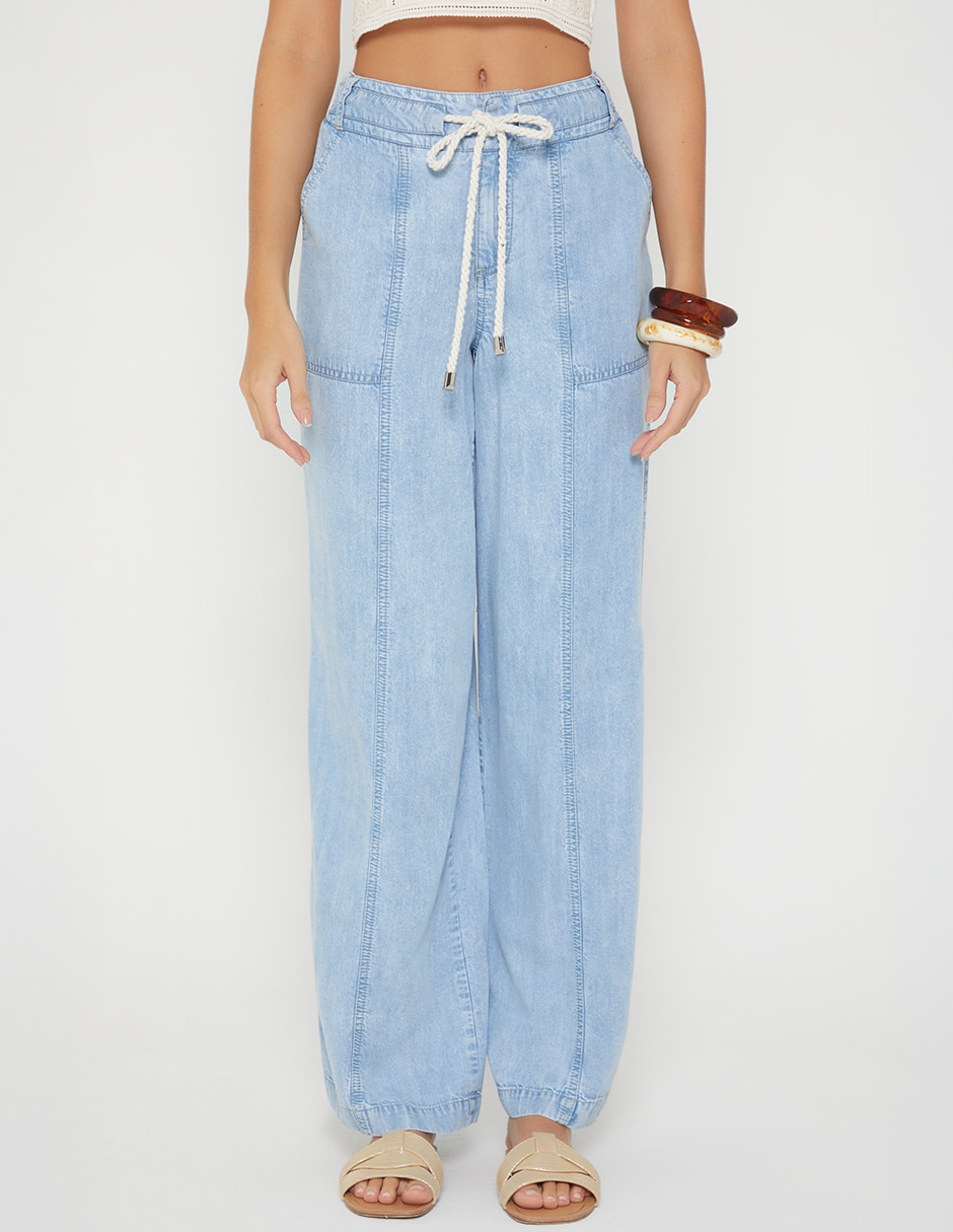 Jeans carpenter palazzo cintura indigo benkei para mujer Jeans carpenter palazzo cintura indigo benkei para mujer