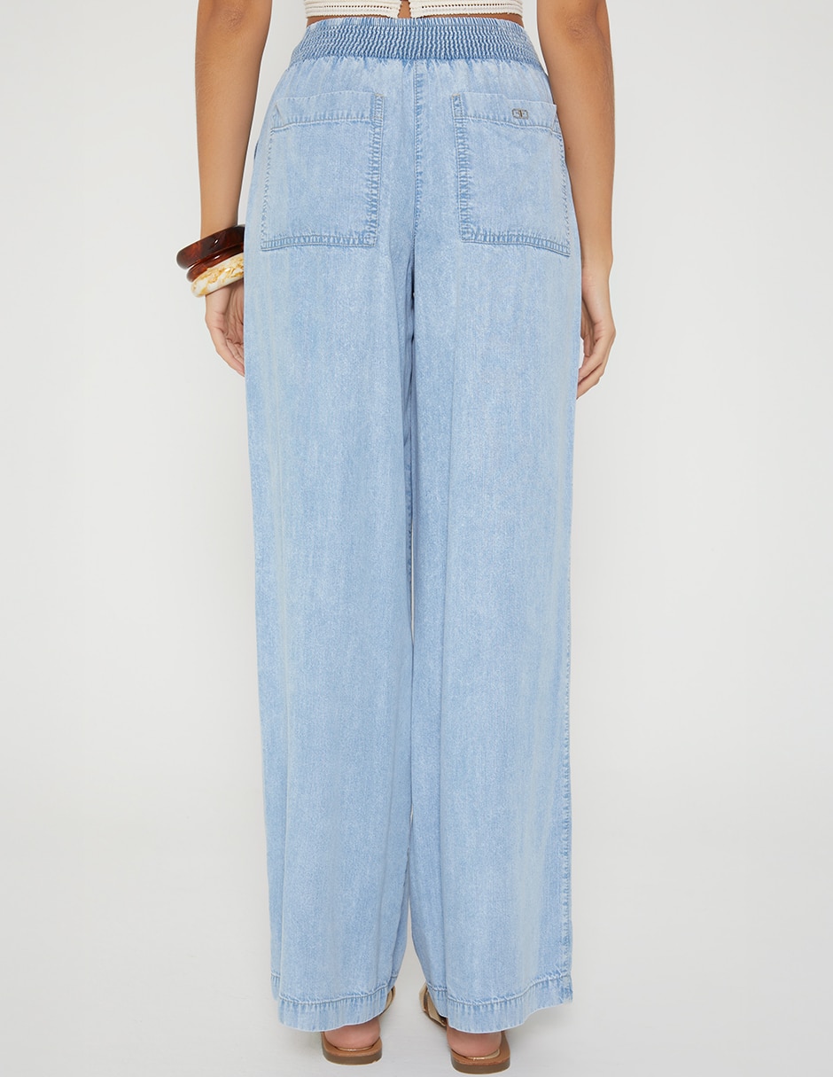 Jeans carpenter palazzo cintura indigo benkei para mujer 2