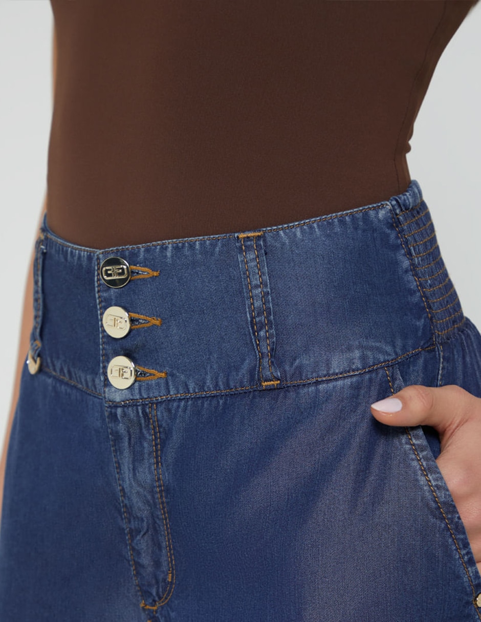 Jeans relaxed palazzo cintura alta studio f indigo bulma para mujer