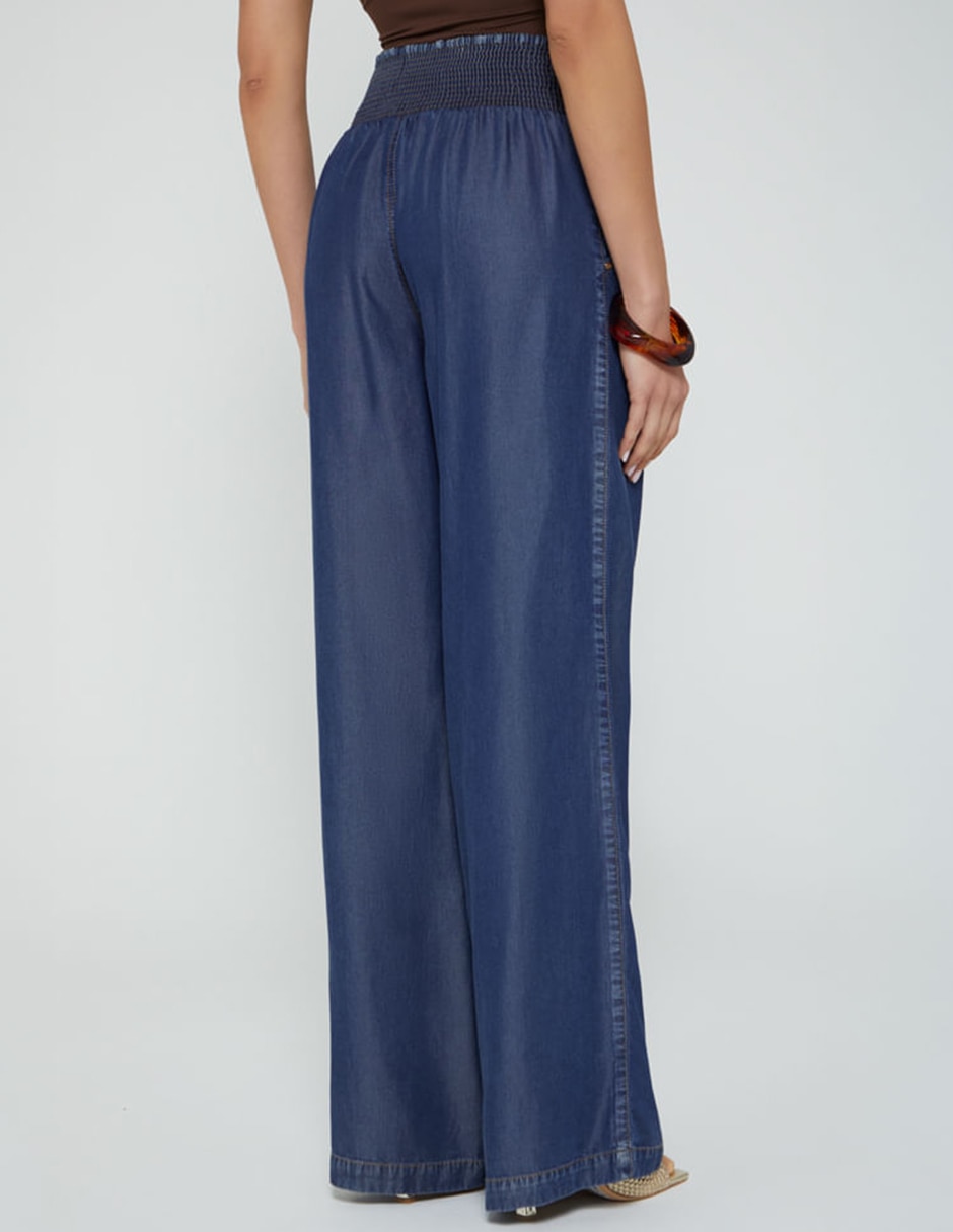 Jeans relaxed palazzo cintura alta studio f indigo bulma para mujer