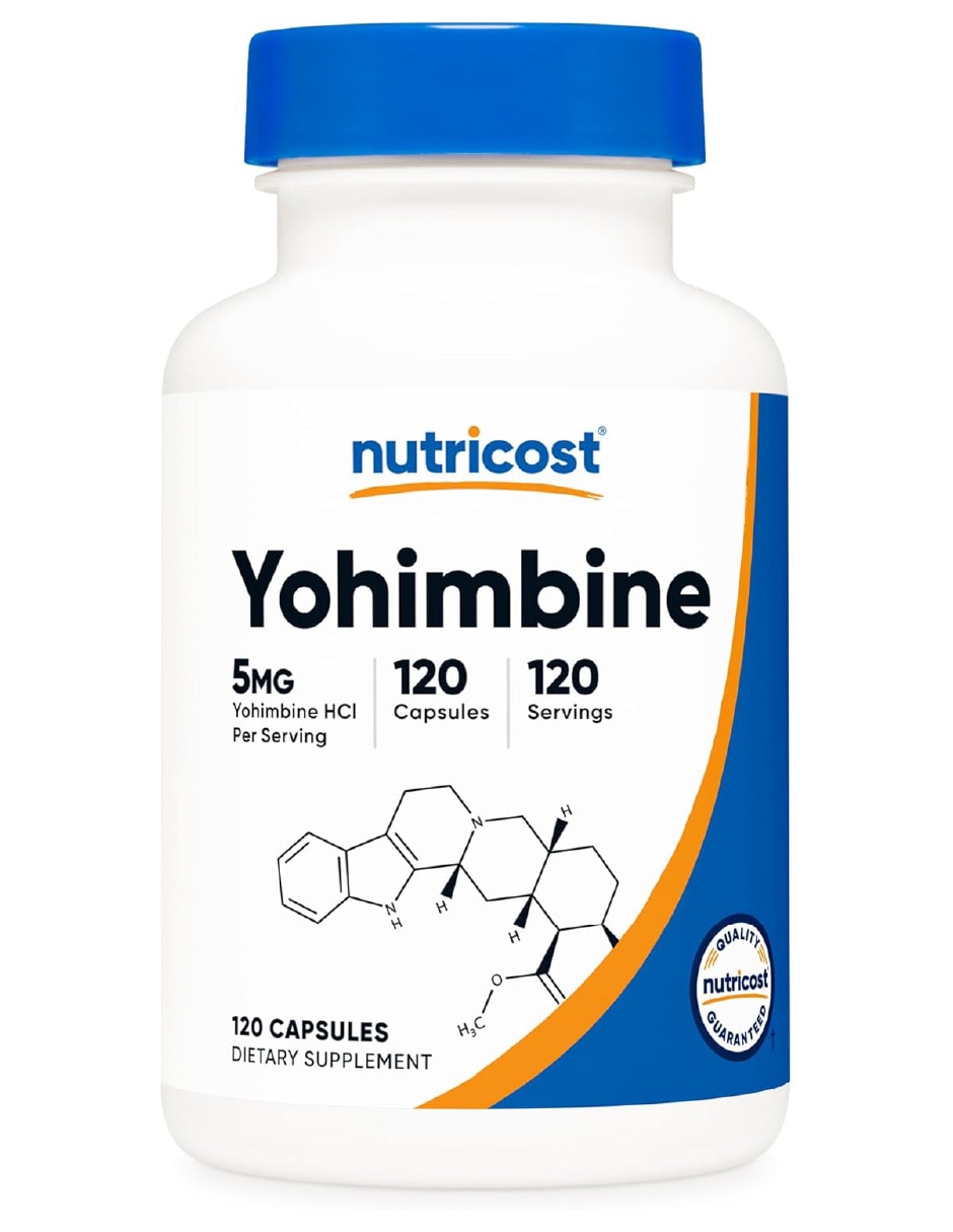 Suplementos alimenticios yohimbine hcl 5 mg bienestar energético 120 cápsulas nutricost con tri-complejo de extractos de plantas naturales Suplementos alimenticios yohimbine hcl 5 mg bienestar energético 120 cápsulas nutricost con tri-complejo de extractos de plantas naturales