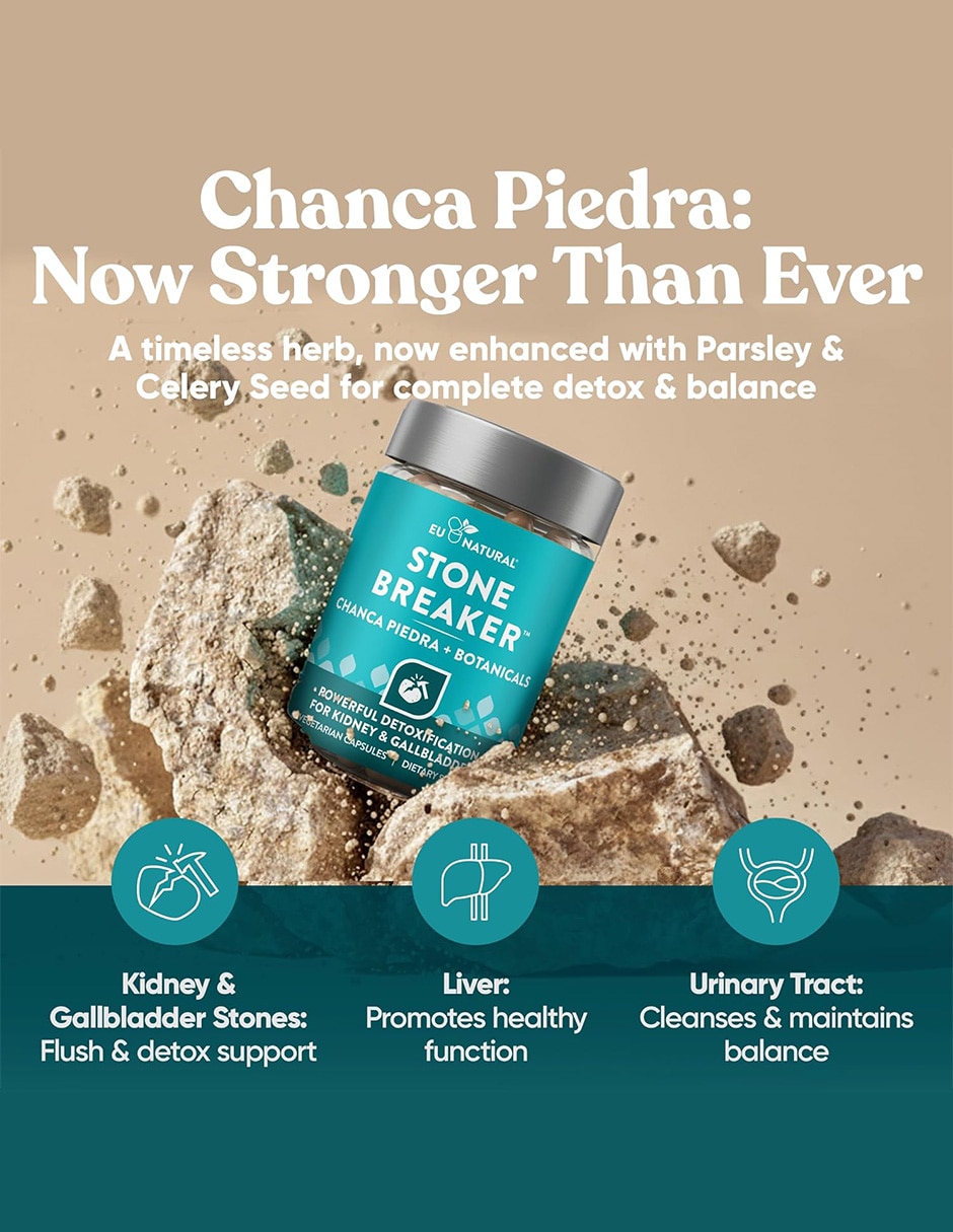 Suplementos alimenticios eu natural stone breaker chanca piedra bienestar renal 60 cápsulas eu natural con chanca piedra