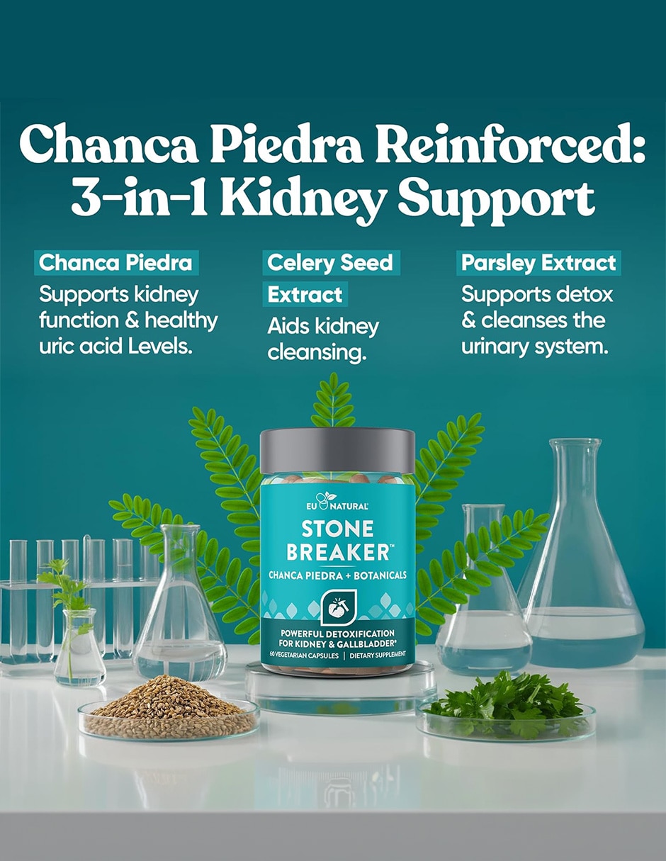 Suplementos alimenticios eu natural stone breaker chanca piedra bienestar renal 60 cápsulas eu natural con chanca piedra