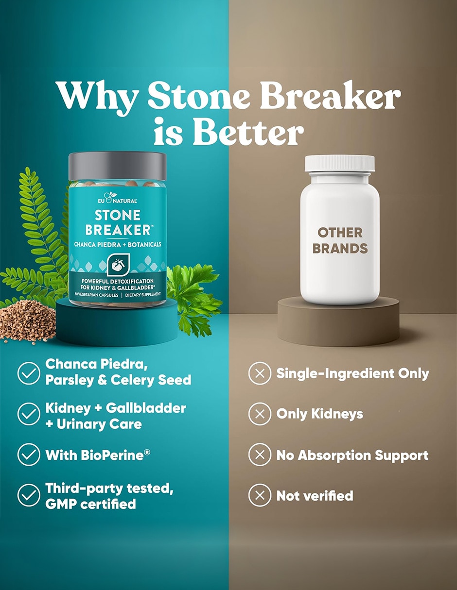Suplementos alimenticios eu natural stone breaker chanca piedra bienestar renal 60 cápsulas eu natural con chanca piedra