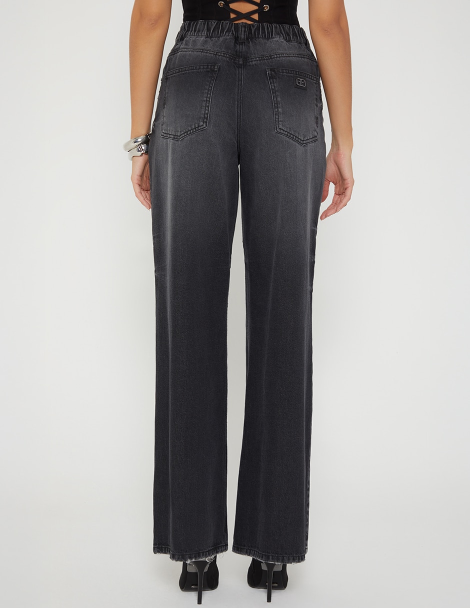 Jeans relaxed palazzo cintura studio f para mujer