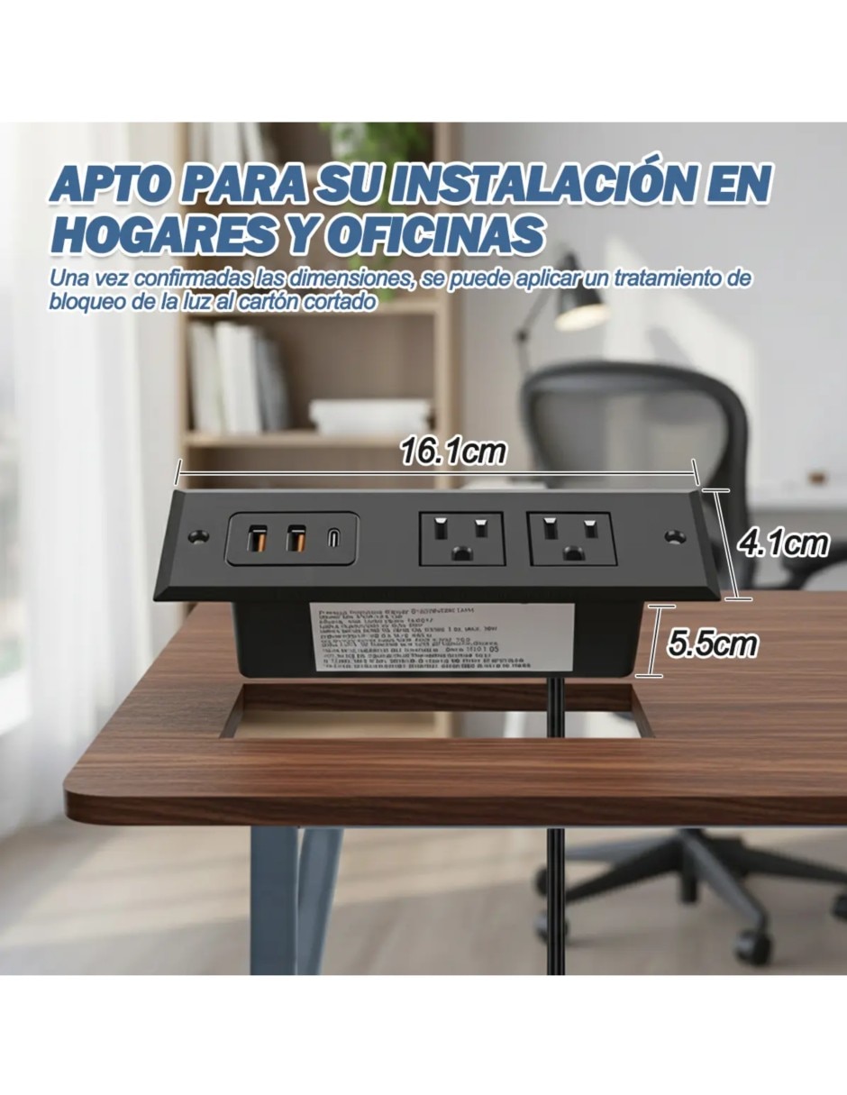 Multicontacto de 2 salidas y 2 puertos usb c 3