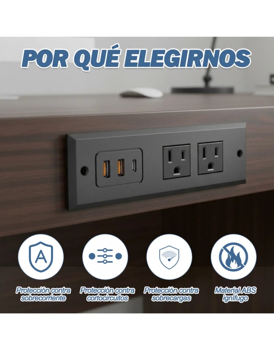 Multicontacto de 2 salidas y 2 puertos usb c 2