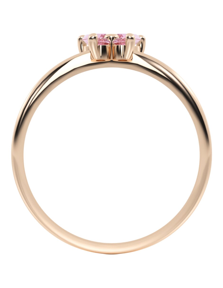 Anillo de mariposa 10 k de oro zirconia brillante 4