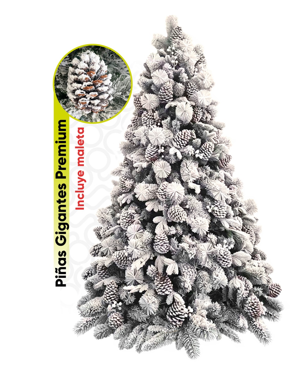 Árbol nevado árbol de navidad piñas gigantes alberta spruce de pvc
