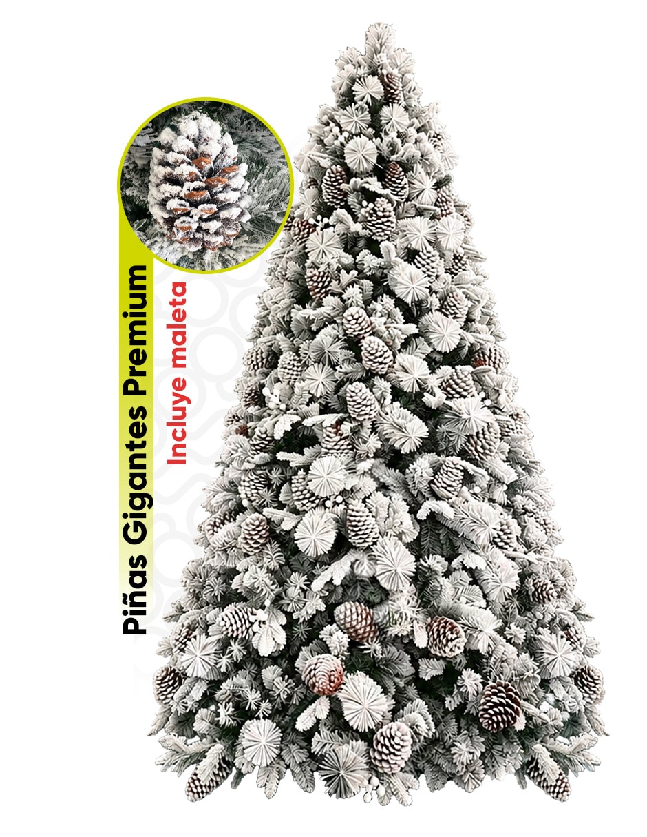 Árbol nevado árbol de navidad piñas gigantes alberta spruce de pvc 1